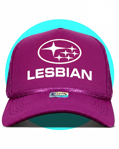 Subie Lesbian Girl Badge of Honor Trucker Hat