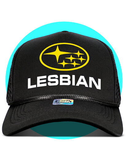 Subie Lesbian Girl Badge of Honor Trucker Hat