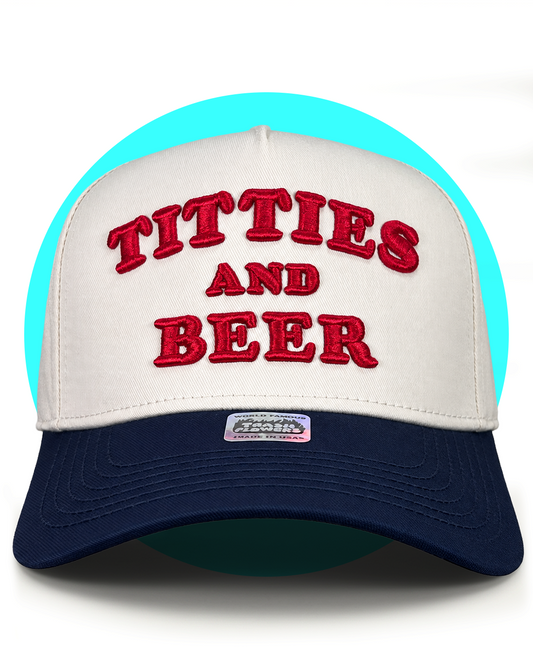 Titties and Beer 3D Embroidered Snapback Hat