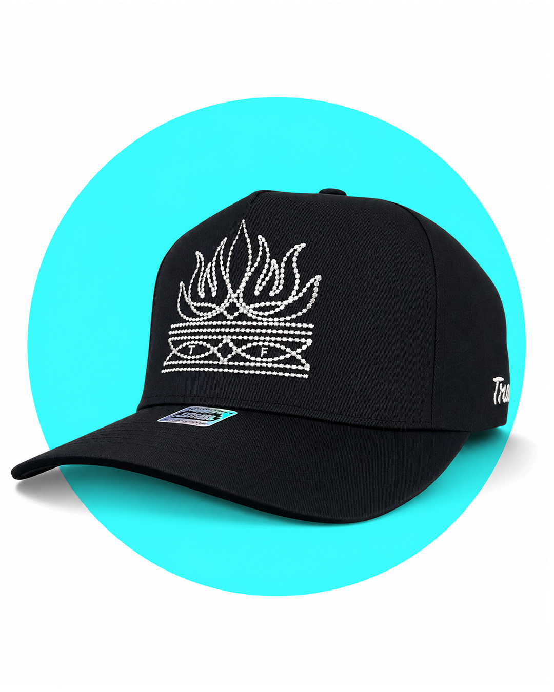 Flame Toe Bug Boot Stitch Snapback Trucker Hat