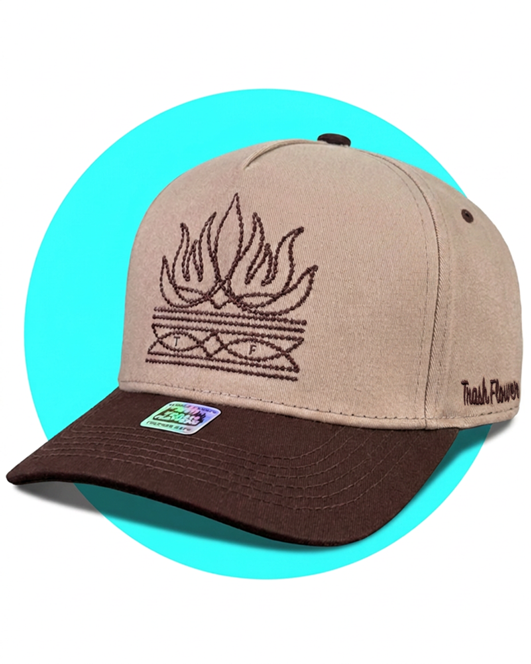 Flame Toe Bug Boot Stitch Snapback Trucker Hat
