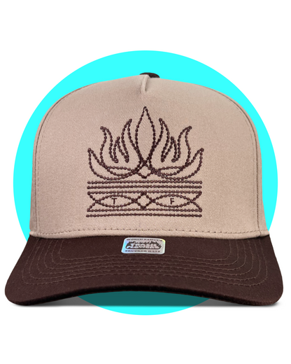 Flame Toe Bug Boot Stitch Snapback Trucker Hat