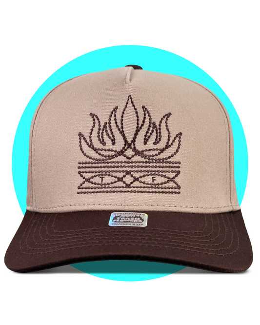 Flame Toe Bug Boot Stitch Snapback Trucker Hat