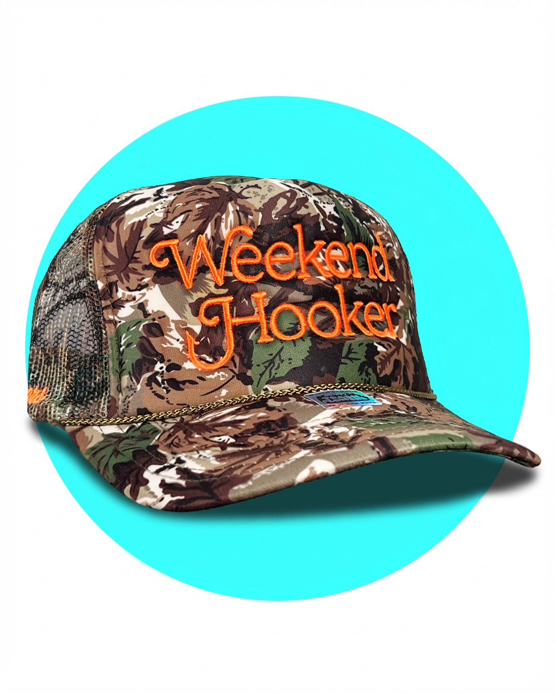 Weekend Hooker Woodland Camo Trucker Hat