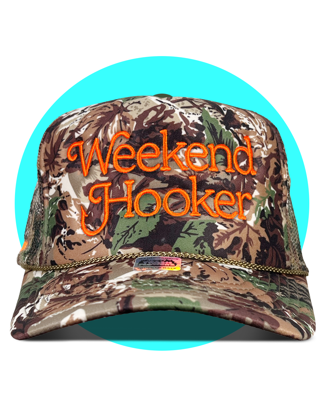 Weekend Hooker Woodland Camo Trucker Hat