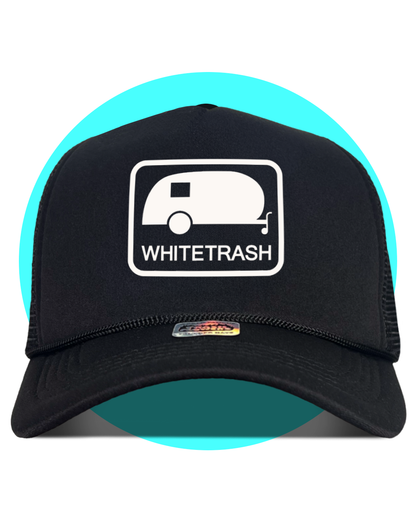 White Trash Trailer Park Trucker Hat in black